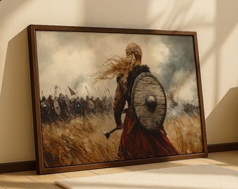 Viking Shieldmaiden Art Print: Feminist Warrior, Scandinavian Home Decor