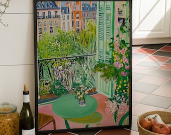 Von Matisse Inspirierter Fauvismus Druck: Gartenfenster, modernes Wohndekor