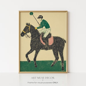 Reiter-Polo Reiter Poster: Vintage Pferdebild, rustikale Wandkunst