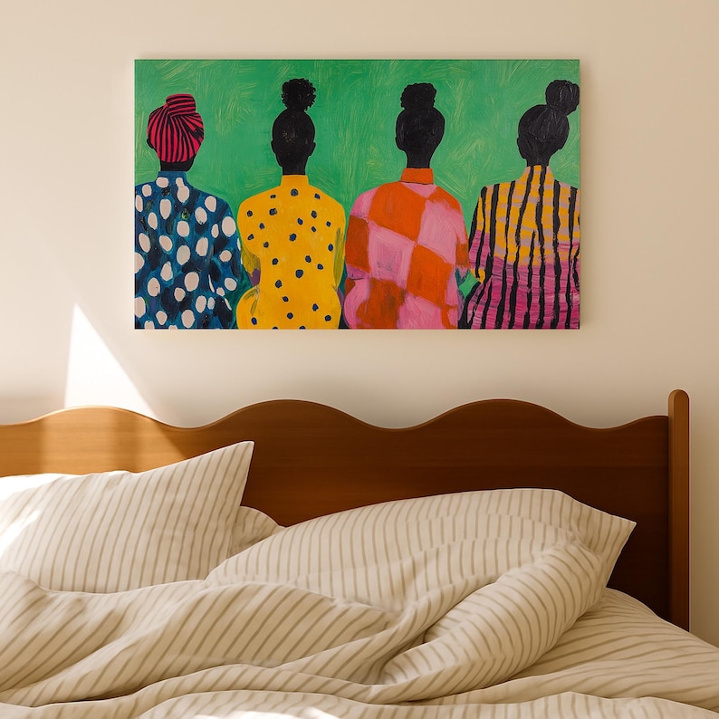 Modern Afro Female Figure Art Print: Afrocentric Boho Folk Art, Abstract Shapes image 8