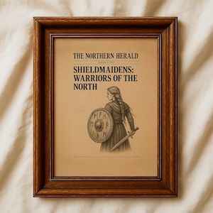 Viking Shieldmaiden Print: Norse Warrior Woman, Scandinavian Decor