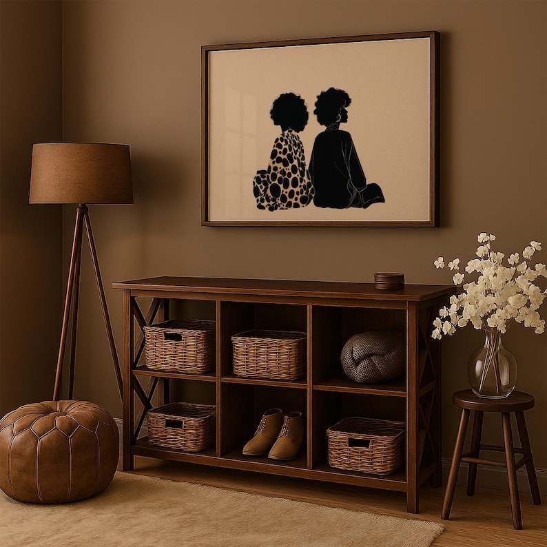 Boho Friends Afro Painting Print: Ethnic Fashion Art, Abstract Afrocentric Home Decor image 12