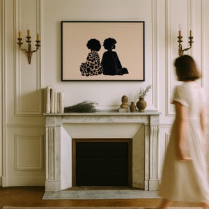 Boho Friends Afro Painting Print: Ethnic Fashion Art, Abstract Afrocentric Home Decor image 11