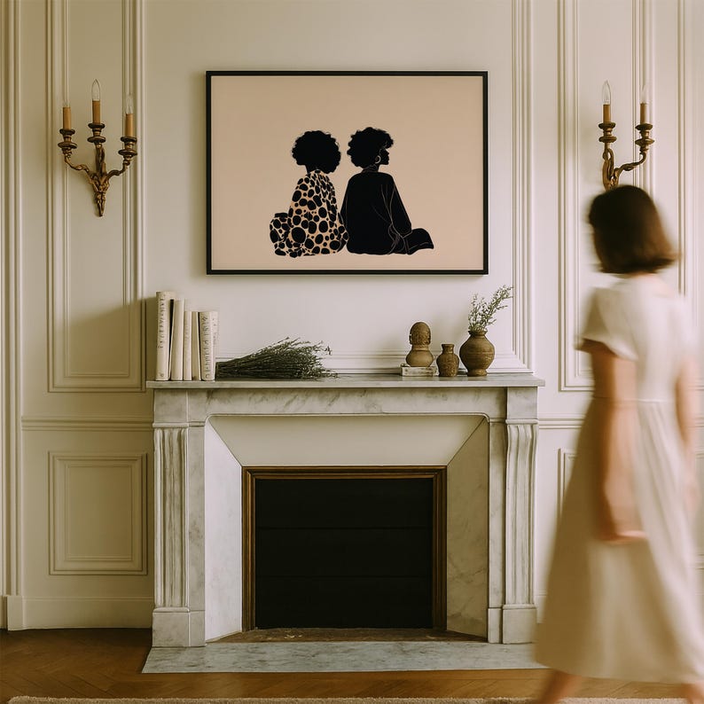 Boho Friends Afro Painting Print: Ethnic Fashion Art, Abstract Afrocentric Home Decor image 11