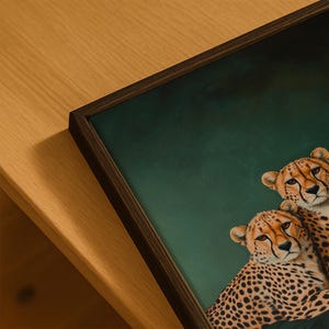 Smaragdgrüner Print Gepard: Minimalistisches Dschungeltier Poster, elegante Großkatzen Wandkunst Bild 7