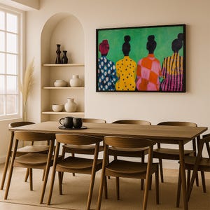 Modern Afro Female Figure Art Print: Afrocentric Boho Folk Art, Abstract Shapes image 13