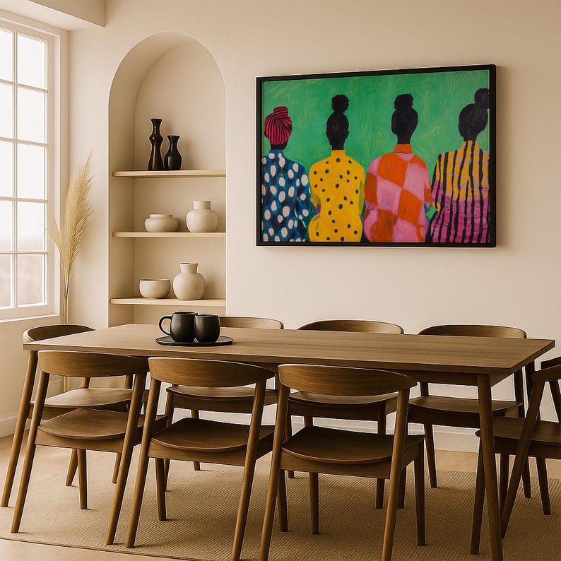 Modern Afro Female Figure Art Print: Afrocentric Boho Folk Art, Abstract Shapes image 13