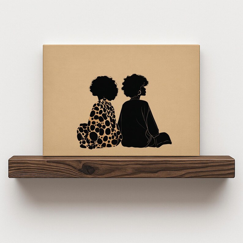 Boho Friends Afro Painting Print: Ethnic Fashion Art, Abstract Afrocentric Home Decor image 10