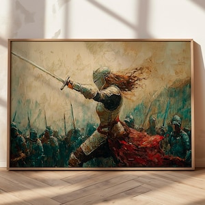 Female Gladiator Art Print: Empowering Medieval Warrior Home Decor