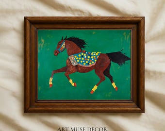 Abstract Horse Art Print: Modern Equestrian Wall Decor