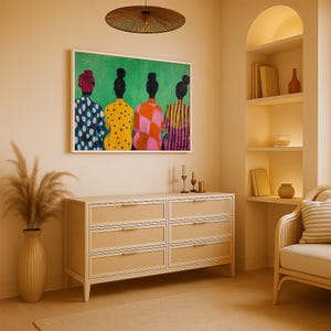 Modern Afro Female Figure Art Print: Afrocentric Boho Folk Art, Abstract Shapes image 10