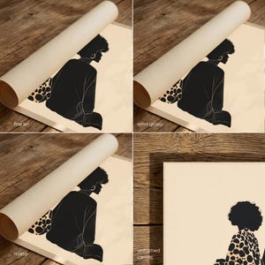 Boho Friends Afro Painting Print: Ethnic Fashion Art, Abstract Afrocentric Home Decor image 3