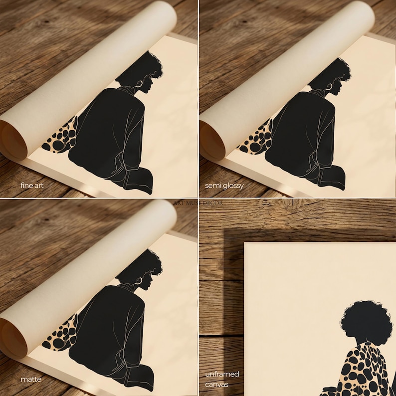 Boho Friends Afro Painting Print: Ethnic Fashion Art, Abstract Afrocentric Home Decor image 3
