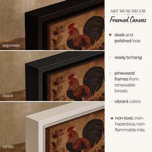 Earth Rooster Chinese Zodiac Textile Print: Antique Folk Art, Primitive Animal Decor image 4