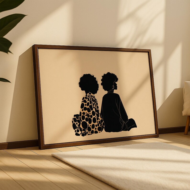 Boho Friends Afro Painting Print: Ethnic Fashion Art, Abstract Afrocentric Home Decor image 9