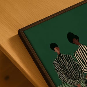 Modern Afrocentric Wall Art: Friends Black Painting, African Home Decor 画像 7