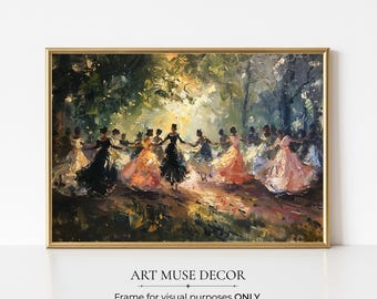 12 Dancing Princesses Print: Fairytale Forest Ball, Feminine Fantasy Art