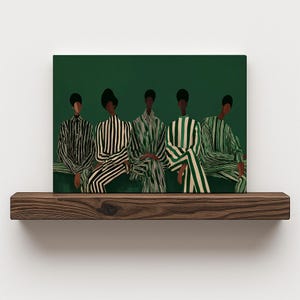 Modern Afrocentric Wall Art: Friends Black Painting, African Home Decor 画像 14