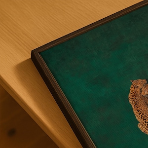 Estampado Leopard Love en verde esmeralda: Póster minimalista de animales de la jungla, arte mural de grandes felinos. imagen 7