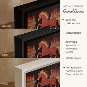 Antique Fire Horse Painting: Vintage Chinese Zodiac Print, Primitive Equestrian Decor bild 4