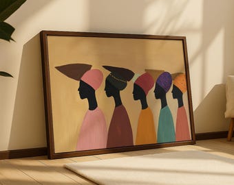 Culture Afrocentric Art Print: Modern Boho Living Room Decor, Earthy Tones