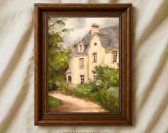 Vintage French Countryside Print: Rustic Farmhouse Wall Art
