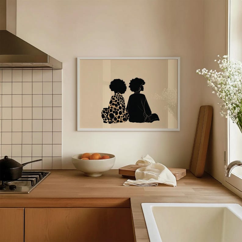 Boho Friends Afro Painting Print: Ethnic Fashion Art, Abstract Afrocentric Home Decor image 13