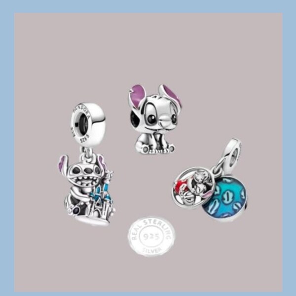 Genuine Disney's Lilo and Stitch Pandora Charms/Dangles S925 Sterling Silver Ale**