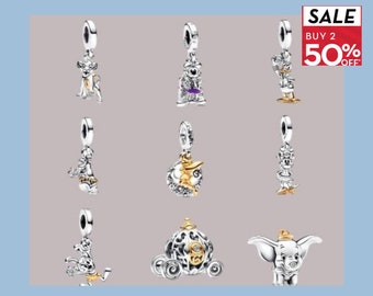 Pandora-Charm-Anhänger aus S925-Sterlingsilber, Disney-Jubiläum, Mickey, Minnie, Dumbo, passend für Pandora-Schlangenketten-Charm, europäisches Armband