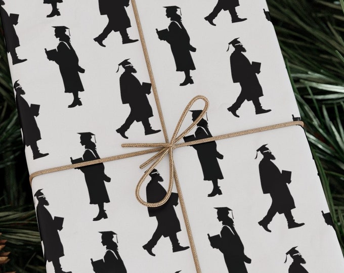 Featured listing image: Black Graduation Wrapping Paper - Gift Wrap for African American Graduating Seniors! Celebrating Black Excellence!