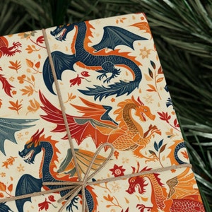 Dragon Wrapping Paper - Stylish Fantasy Gift Wrap for Dragon Lovers & Unique Gifts