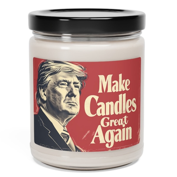 Bougie cadeau Donald Trump - « Make Candles Great Again » - Bougie de soja parfumée, 9 oz - Cadeau drôle parfait Cadeau pour toutes les occasions !