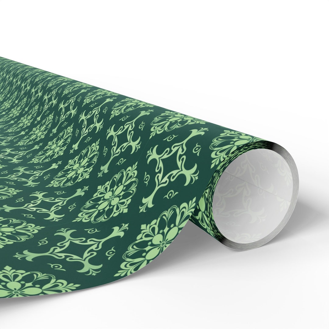 Vintage Lux Green Wrapping Paper - Elegant Green Gift Wrap - Trendy ...