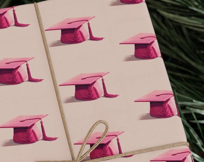 Featured listing image: Pink Graduation Wrapping Paper - Gift Wrap for Graduating Seniors!