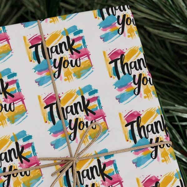 Thank You Wrapping Paper - Gift Wrap for Expressing Gratitude and Thanks