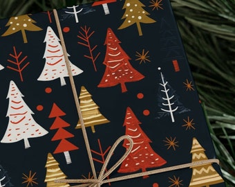 Papel de regalo de Navidad / Envoltura de regalo de árbol de Navidad / Papel de envoltura de regalo navideño / Papel de regalo para regalos de Navidad / Envoltura de regalo Yule