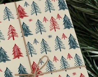 Christmas Gift Wrapping Paper | Christmas Tree Gift Wrap | Holiday Gift Wrap Paper | Gift Paper for Christmas Presents | Yule Gift Wrap