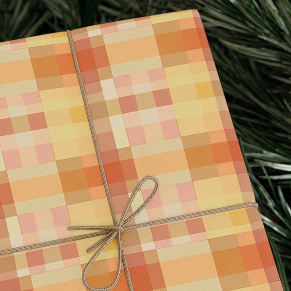 Peach & Orange Digital Camo Wrap - Designer Wrapping Paper - Stylish Gift Paper for Trendsetters