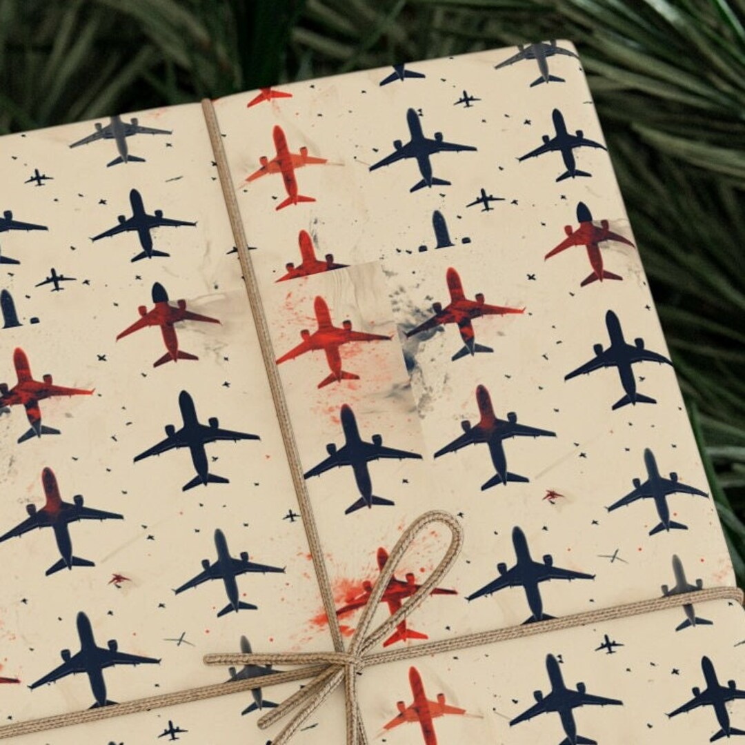 Planes Aviation Gift Wrapping Paper Flight School Graduation Gift Wrap