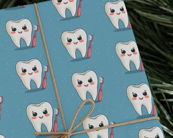 Dentist-Themed Wrapping Paper - Funny, Unique Design for Dentist, Dental Hygenists and all Dental Professionals