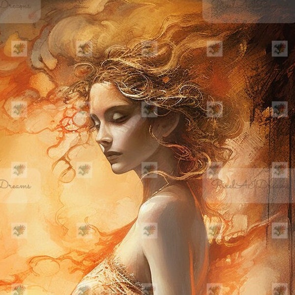 Baroque Woman - Louis Royo Style - Wall Painting - Vintage - Poster - Canvas - Digital Art - PNG - wall art gift decor