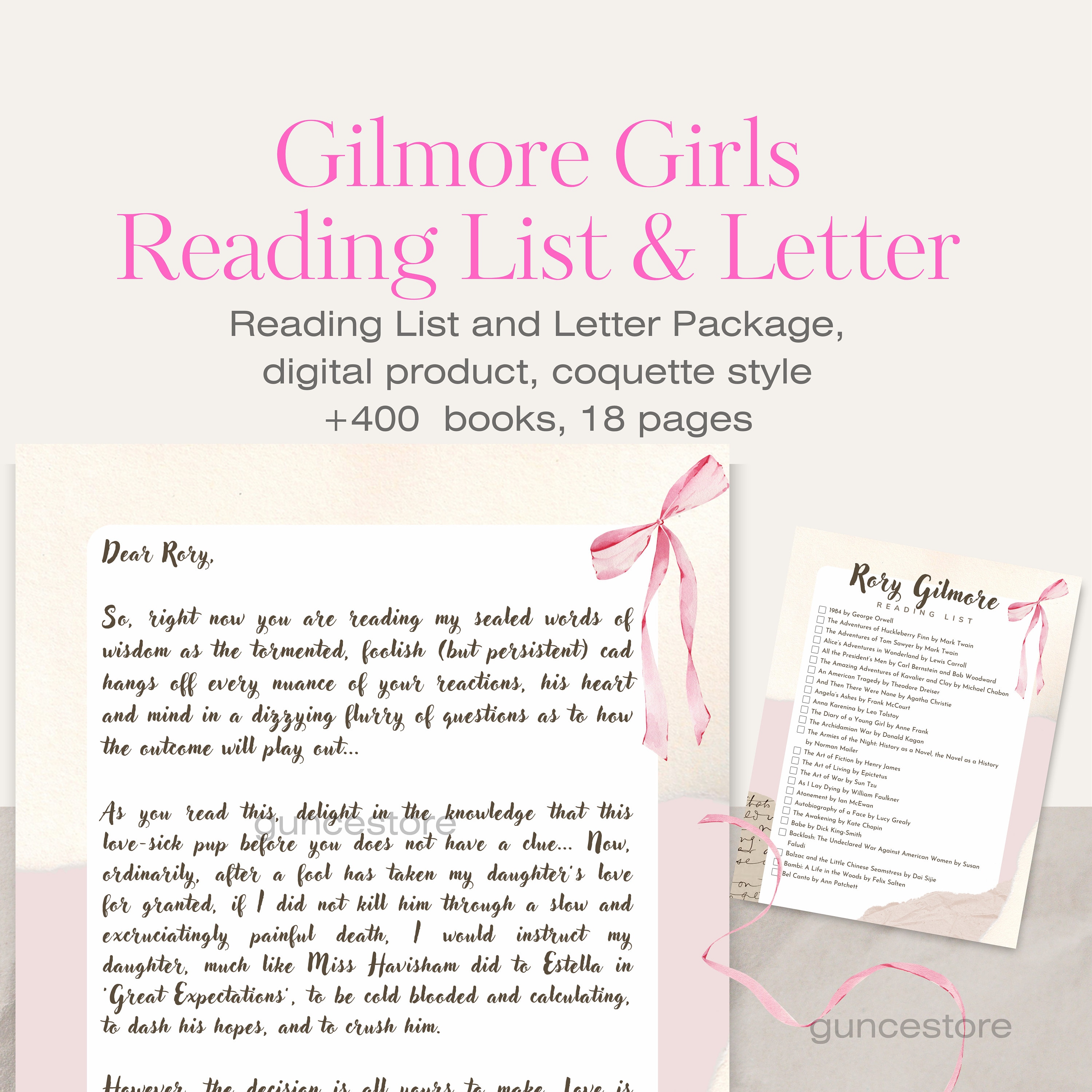 Rory Gilmore Reading Challenge List Printable Book List PDF Book ...