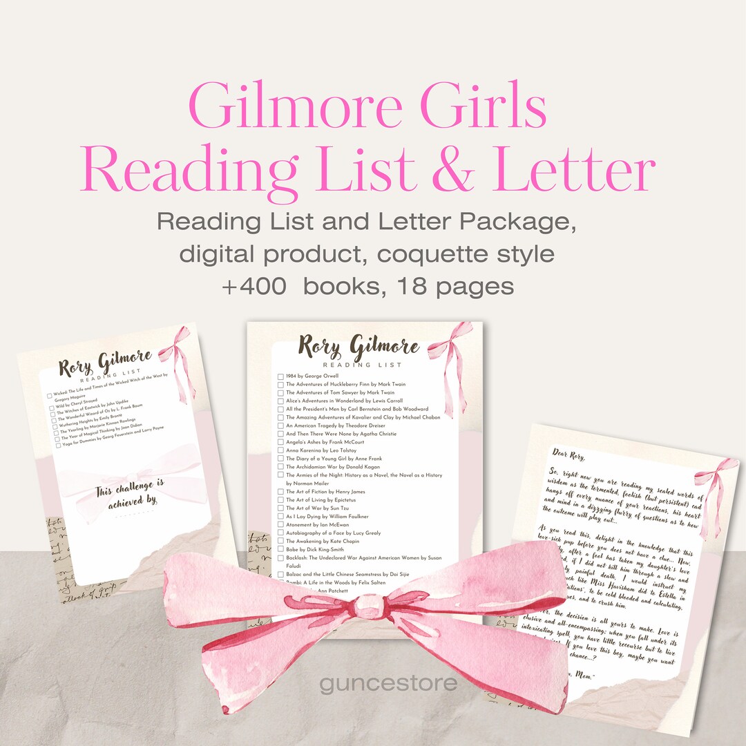 Rory Gilmore Reading Challenge List Printable Book List PDF Book ...