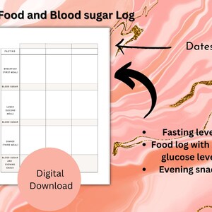 Gestational diabetes blood sugar log