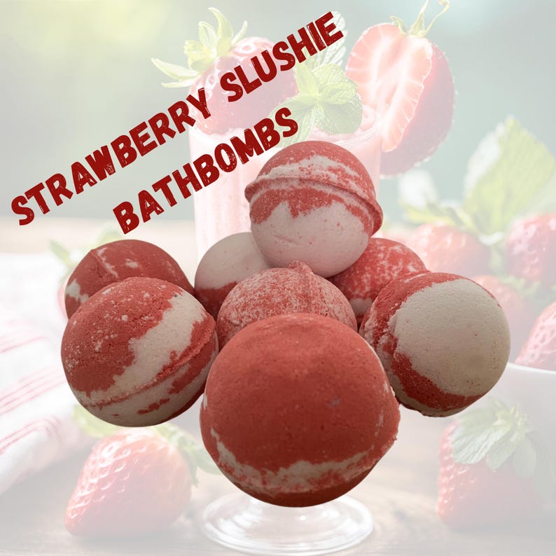 STRAWBERRY SLUSHIE Bathbomb,birthday Gift,stocking Filler, Novelty