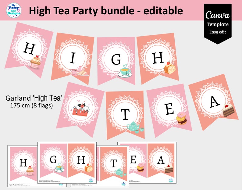 Editable High Tea Party Bundle Printable Tea Party DIY - Etsy