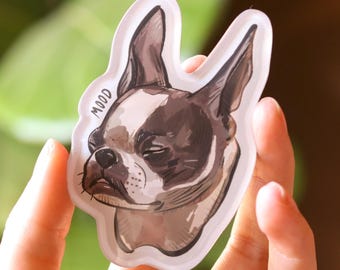 Moody French Bulldog Magnet | Dog themed Epoxy magnet