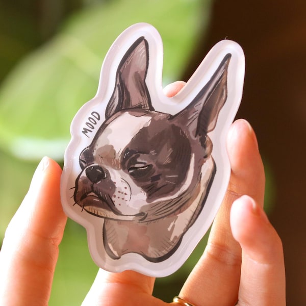 Moody French Bulldog Magnet | Dog themed Epoxy magnet