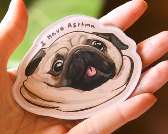 Chonky Pug Magnet | Thick Epoxy Asthma Magnet