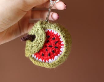 Crochet Watermelon Case: AirPods Pouch & Coin Purse